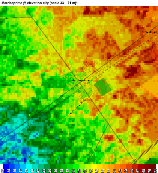 Marcheprime elevation map