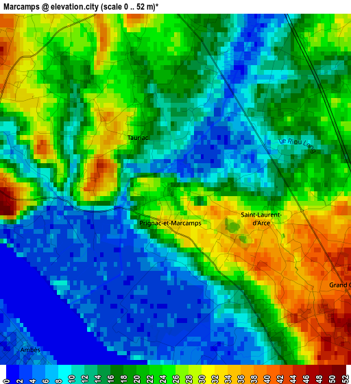 Marcamps elevation map