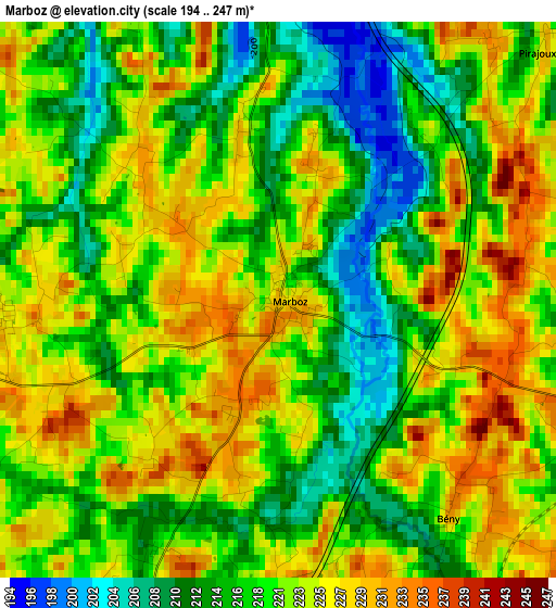 Marboz elevation map