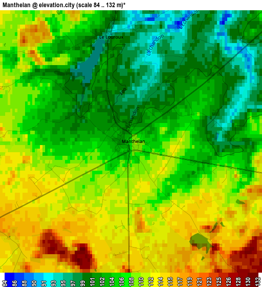 Manthelan elevation map