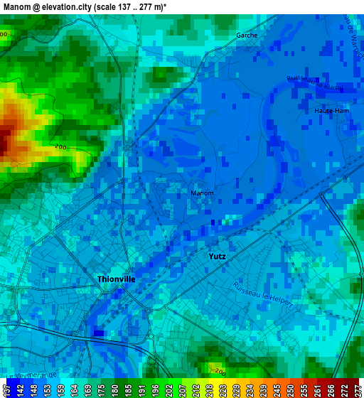 Manom elevation map