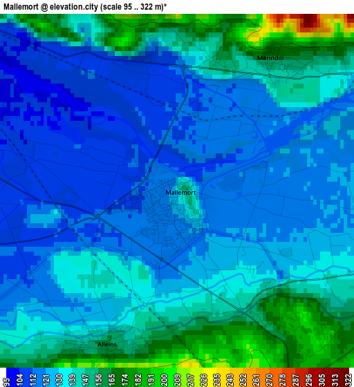 Mallemort elevation map