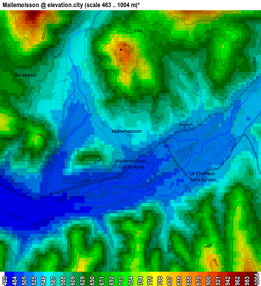 Mallemoisson elevation map