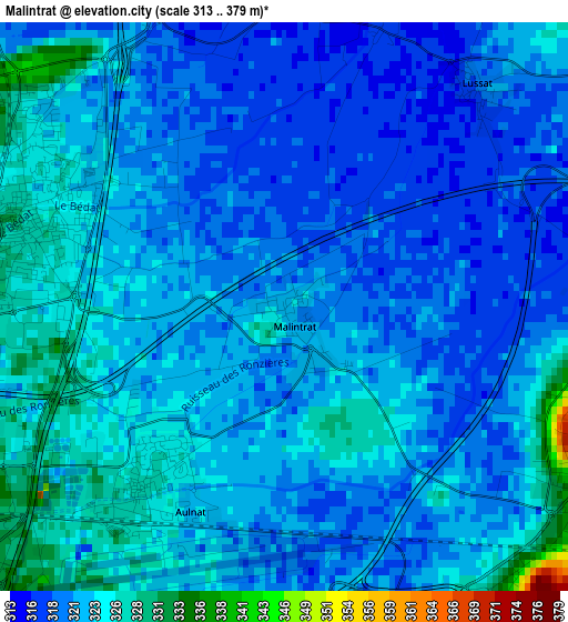 Malintrat elevation map