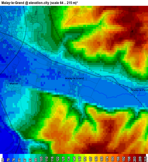 Malay-le-Grand elevation map