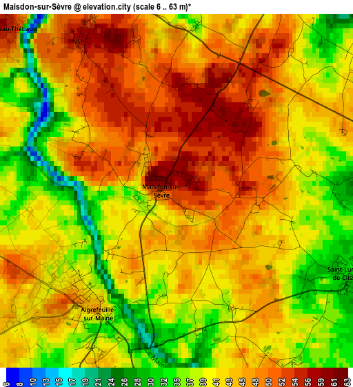 Maisdon-sur-Sèvre elevation map