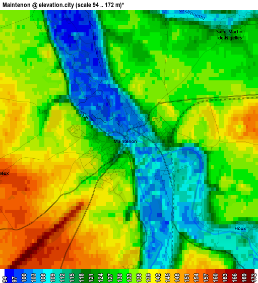 Maintenon elevation map