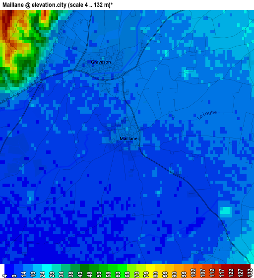 Maillane elevation map