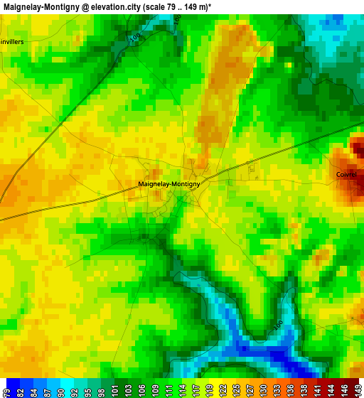 Maignelay-Montigny elevation map