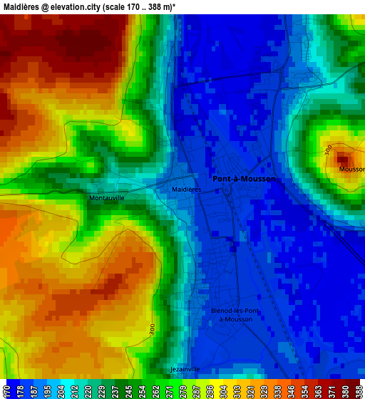 Maidières elevation map