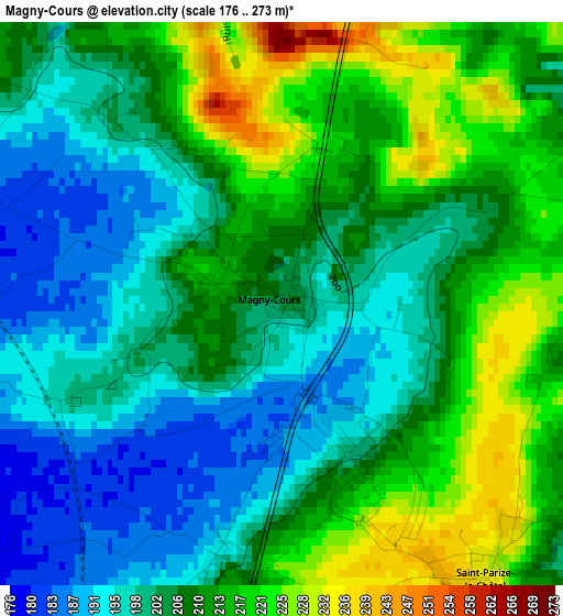 Magny-Cours elevation map