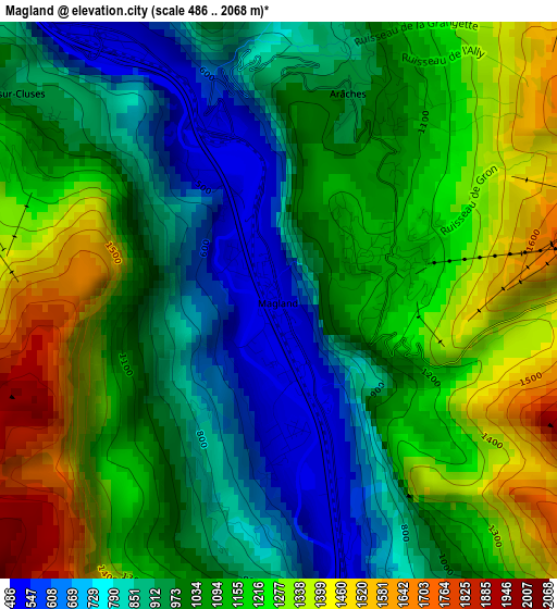 Magland elevation map