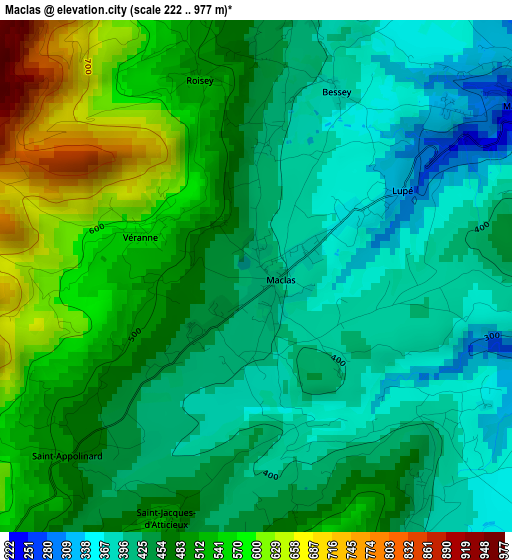 Maclas elevation map