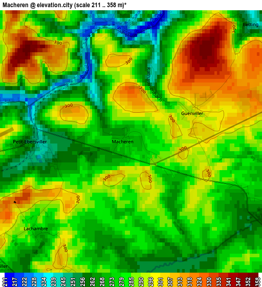 Macheren elevation map