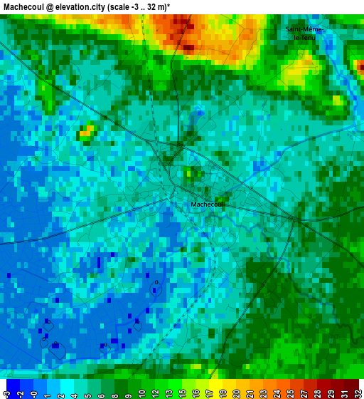 Machecoul elevation map