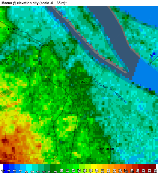 Macau elevation map