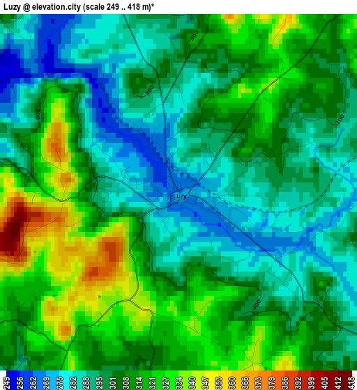 Luzy elevation map