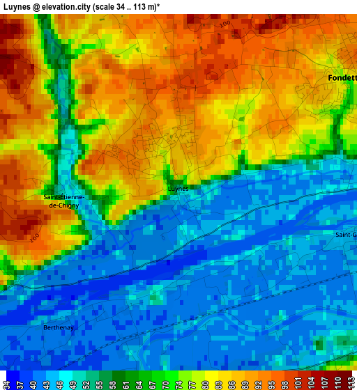 Luynes elevation map