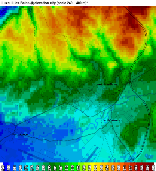 Luxeuil-les-Bains elevation map