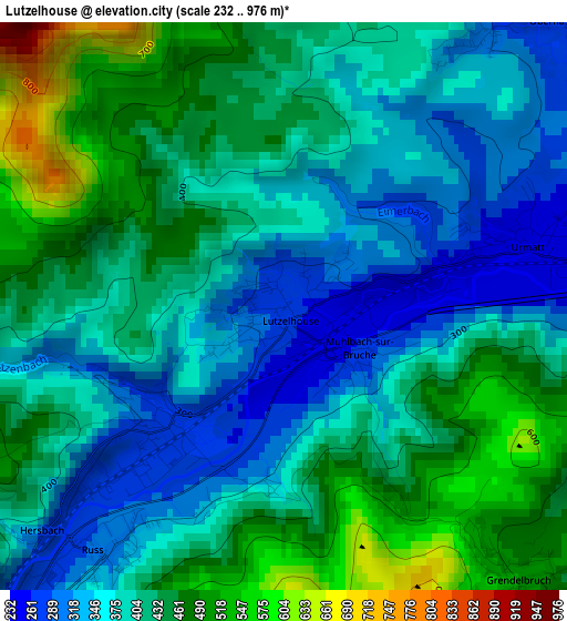 Lutzelhouse elevation map