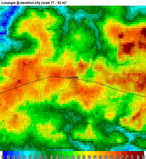 Lusanger elevation map