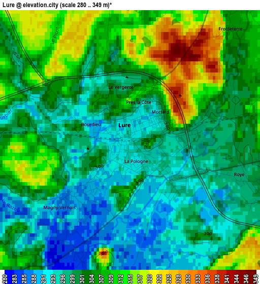 Lure elevation map