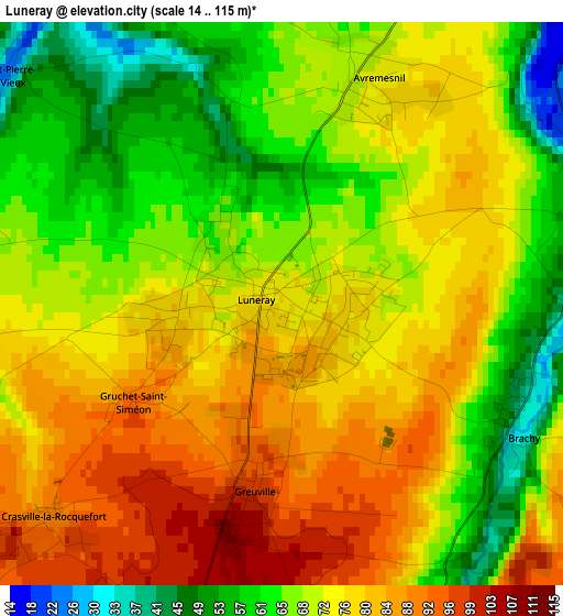 Luneray elevation map