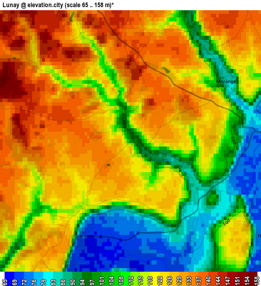 Lunay elevation map