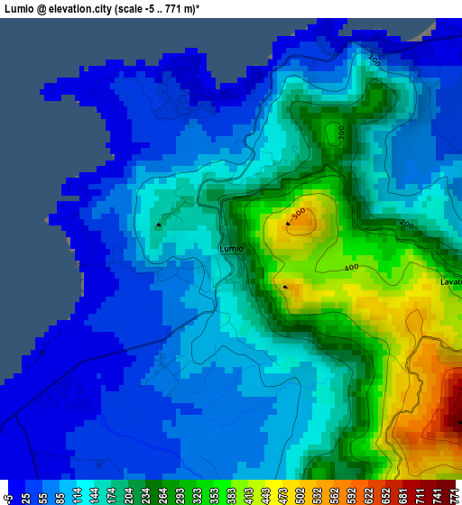 Lumio elevation map