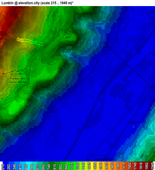 Lumbin elevation map