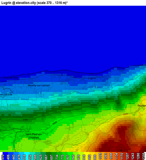 Lugrin elevation map