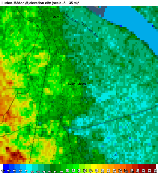 Ludon-Médoc elevation map