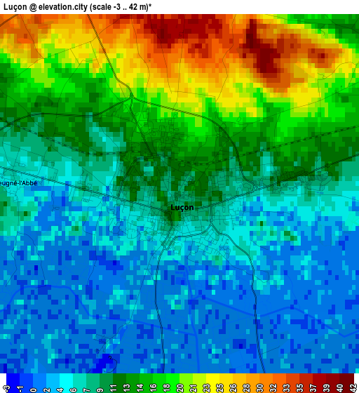 Luçon elevation map