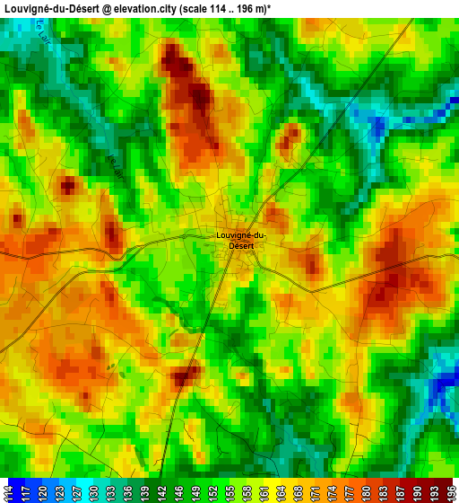 Louvigné-du-Désert elevation map