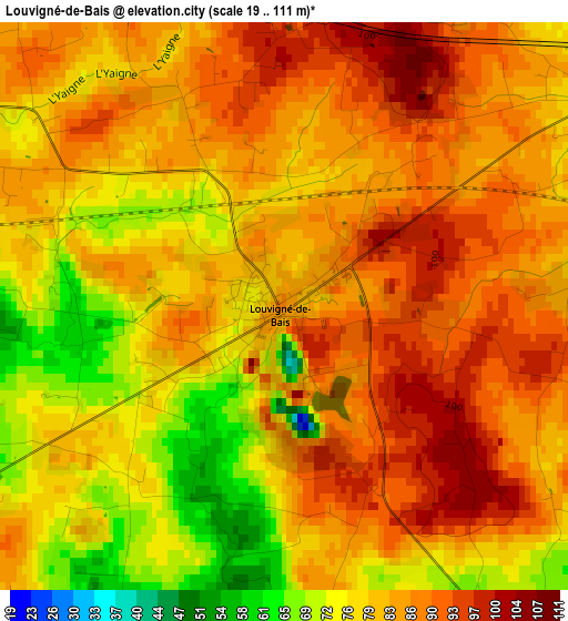 Louvigné-de-Bais elevation map
