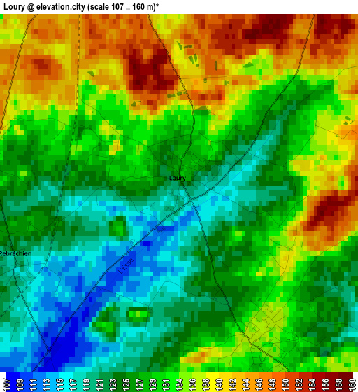 Loury elevation map