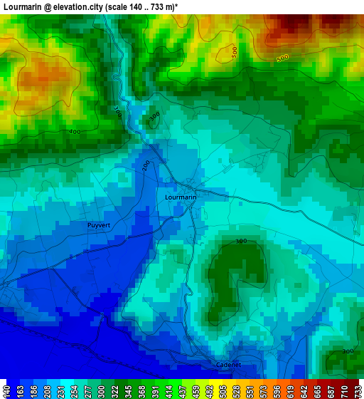 Lourmarin elevation map