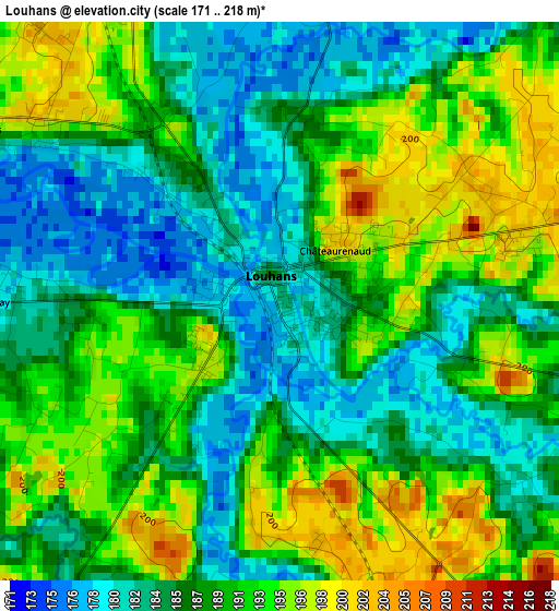 Louhans elevation map