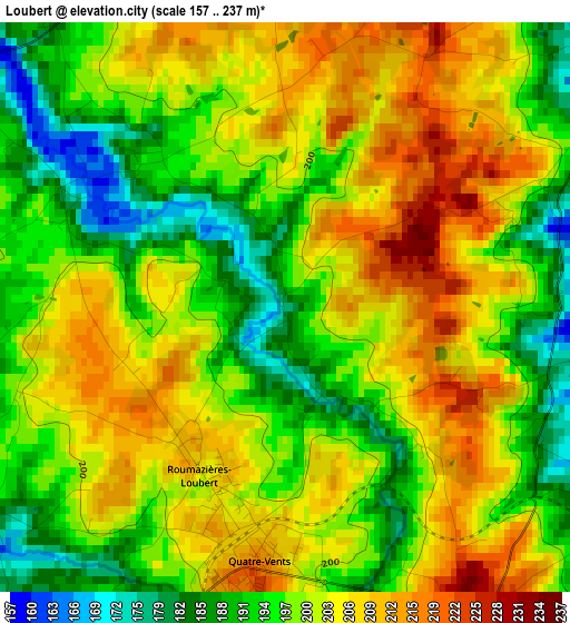 Loubert elevation map