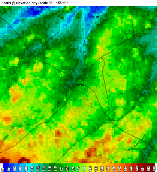 Lorris elevation map