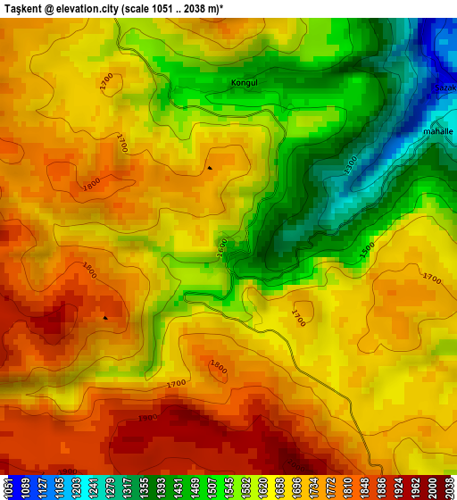 Taşkent elevation map