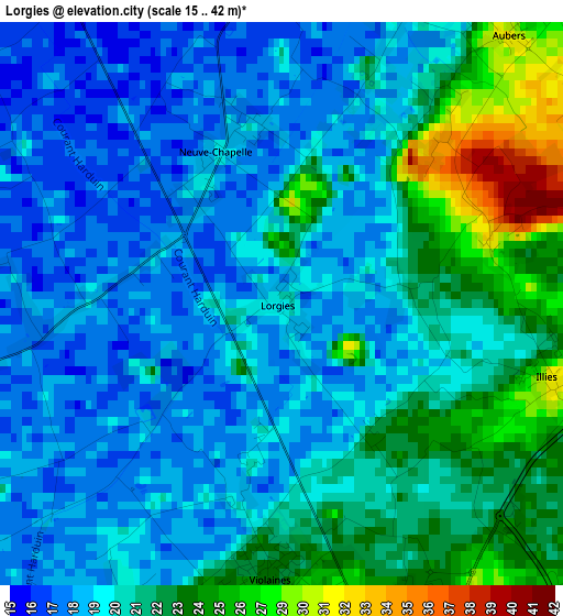 Lorgies elevation map