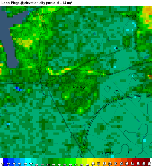 Loon-Plage elevation map