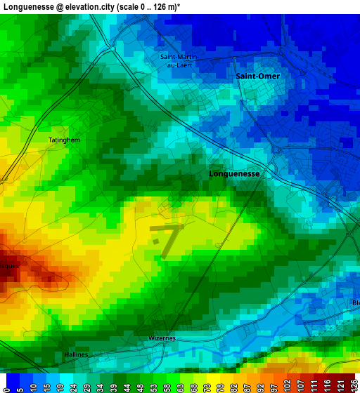 Longuenesse elevation map