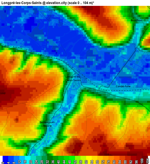 Longpré-les-Corps-Saints elevation map