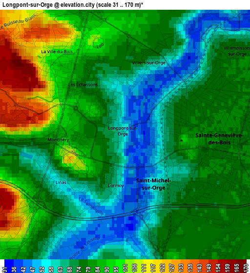 Longpont-sur-Orge elevation map