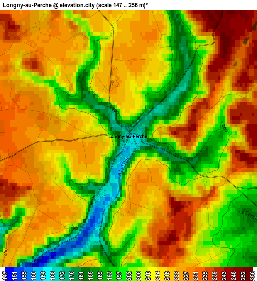 Longny-au-Perche elevation map