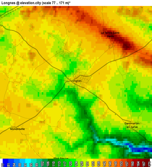 Longnes elevation map