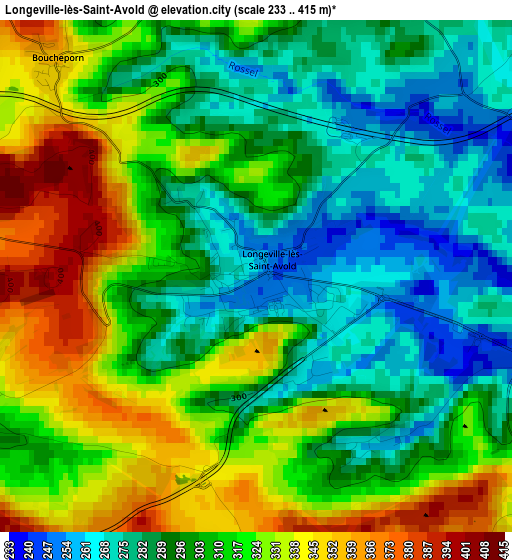 Longeville-lès-Saint-Avold elevation map