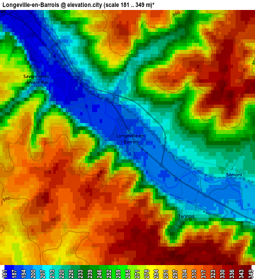 Longeville-en-Barrois elevation map